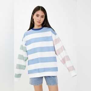 Topshop Colour Block Crewneck Sweater